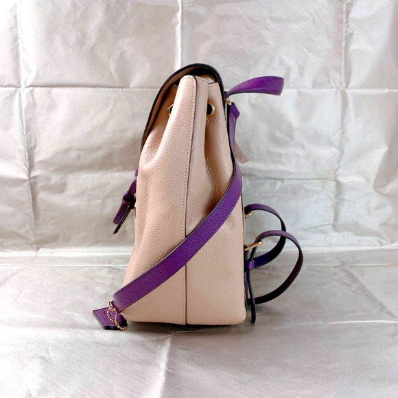 Coach C5788 Kleo Backpack Colorblock Refined Pebble Leather Taupe Multi - Picture 2 of 6